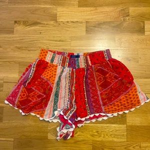 Boho, high waisted shorts